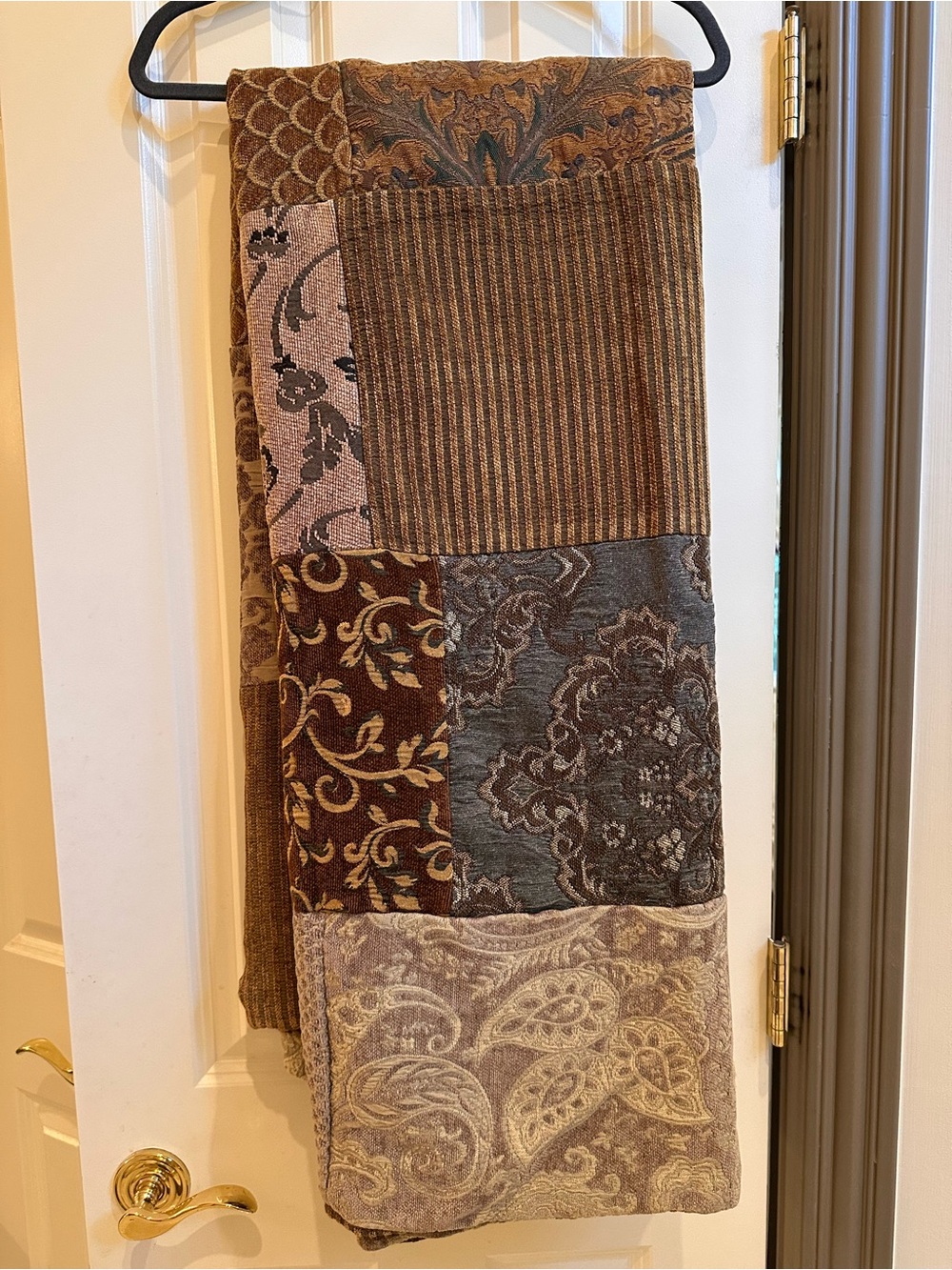 Elegant Earth-Toned Heavyweight Patchwork Throw Blanket